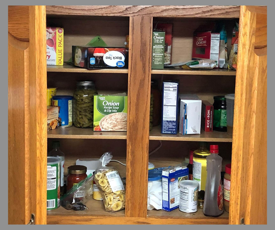 Messy kitchen pantry