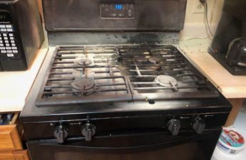 black stove after a fire