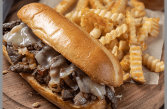Steak sandwich and French Fries