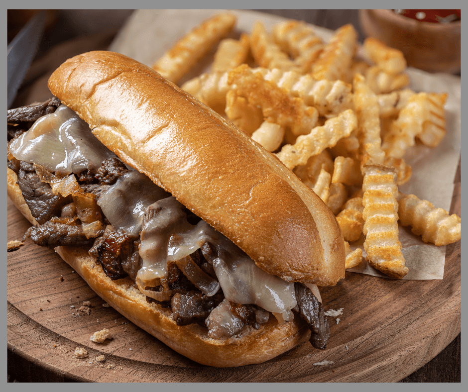 Steak sandwich and French Fries