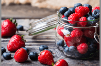 Fresh berries in a jar