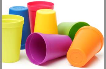 Multiple colored plastic cups