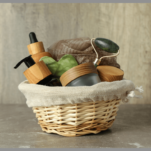 Basket full of personal care items