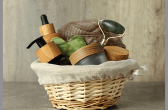 Basket full of personal care items