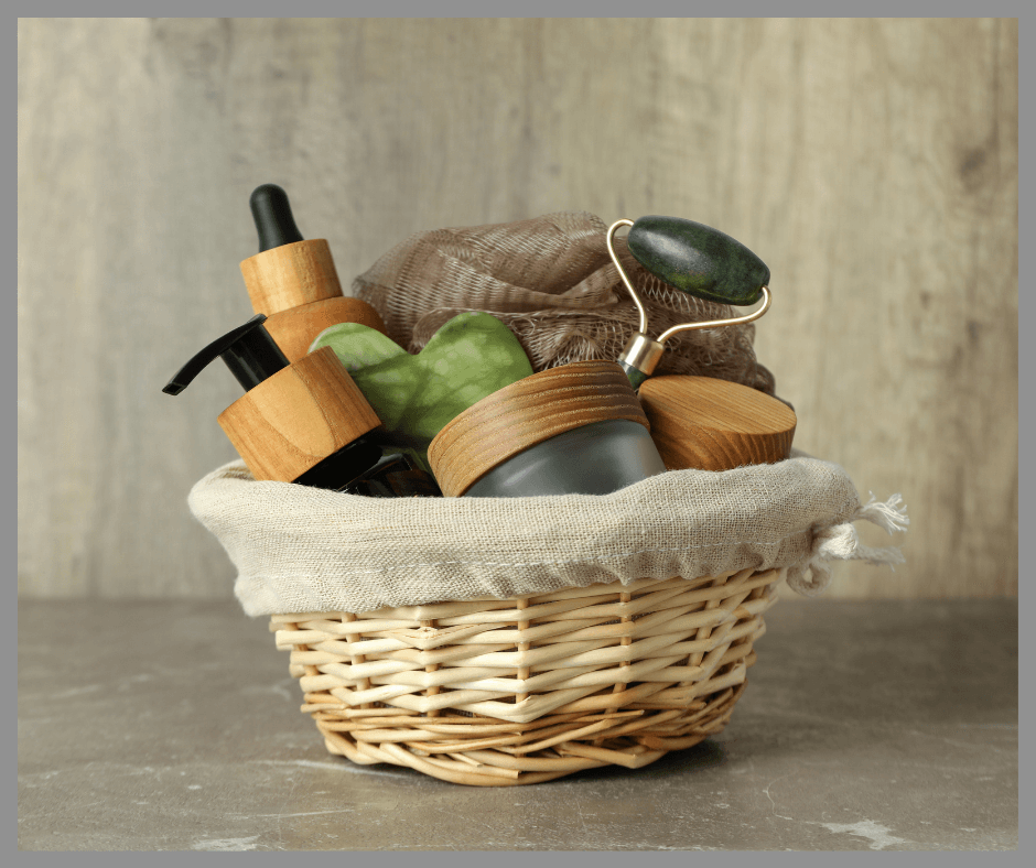 Basket full of personal care items