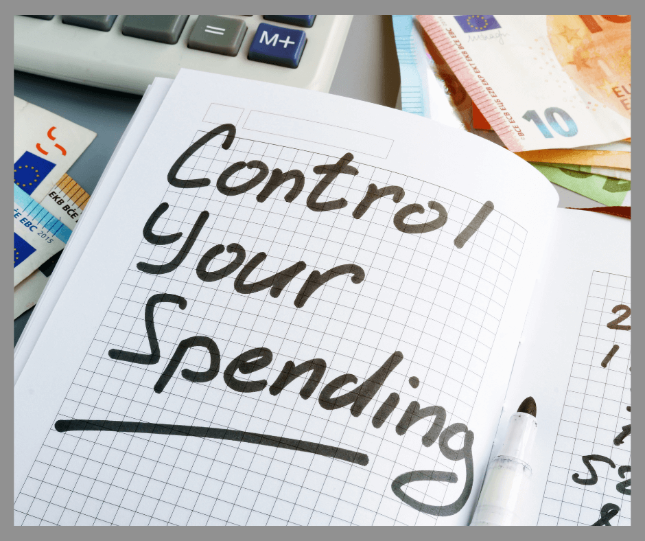 Control your spending written on graph paper