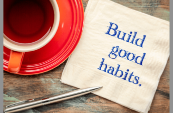 Build Good Habits written on a napkin