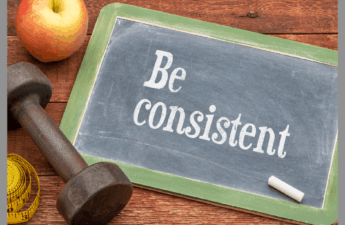 Be Consistent written on a chalkboard