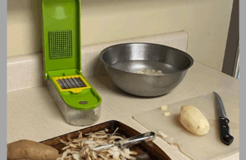 Peeled and diced potatoes in a bowl