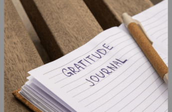 A Gratitude Journal written in a notebook