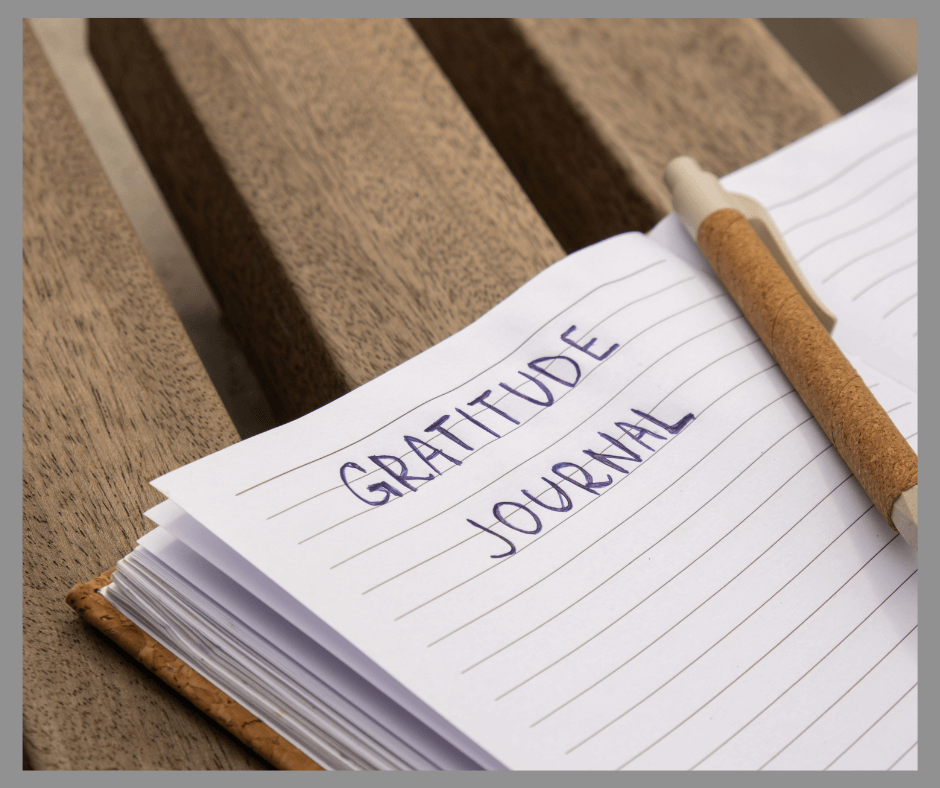 A Gratitude Journal written in a notebook