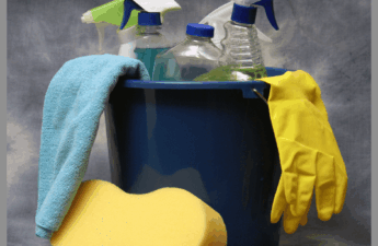Cleaning Supplies in a bucket