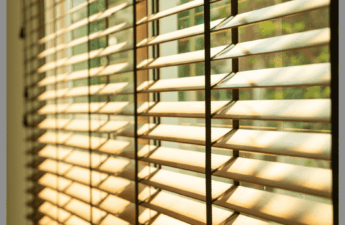 Venetian Blinds hanging at a window