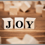 Joy spelled out on blocks