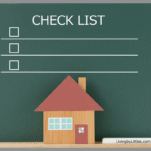 A checklist on a green background with a house on it.